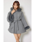 ウールMIXフードポンチョコート