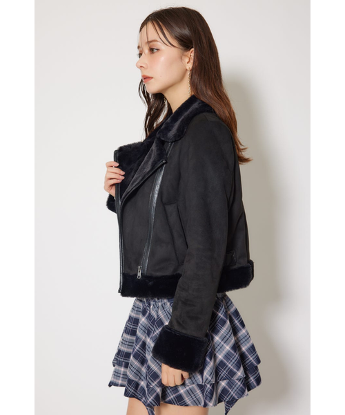 rienda リエンダ 24フェイクスエードムートンライダースジャケット M rienda｜24フェイクスエードムートンライダースジャケット