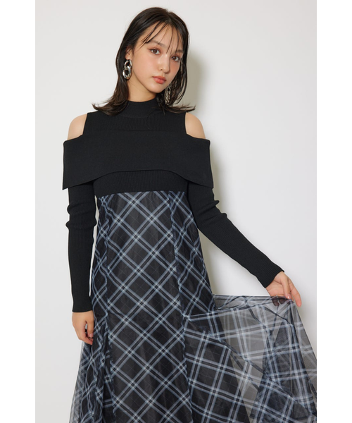 ドッキングオフショルニットフレアワンピース｜リエンダの通販｜&mall