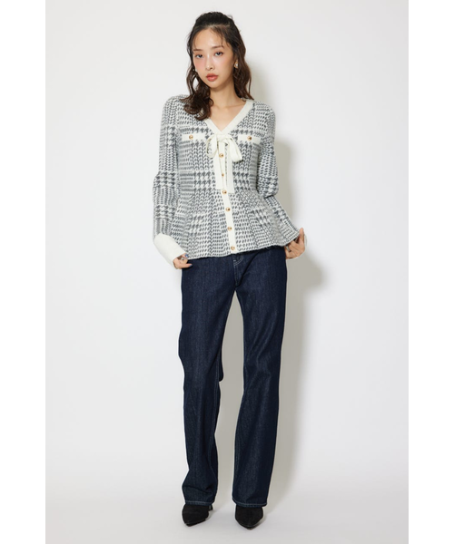 2WAYペプラムジャガードニットカーディガントップス｜リエンダの通販