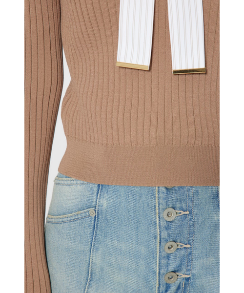 シャツドッキングロングスリーブニットトップス｜リエンダの通販