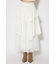 チュールレイヤードラッフルジャストウエストスカート