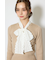 コットンレースリボンニットトップス