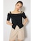 オフショルフリルニットトップス