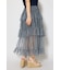 【森香澄さん着用】ティアードフレアチュールジャストウエストスカート