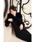 【≠ME 鈴木瞳美さん着用】フェイクファーカラーリボンニットワンピース