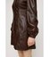 F／LEATHER PUFF SLEEVE ワンピース