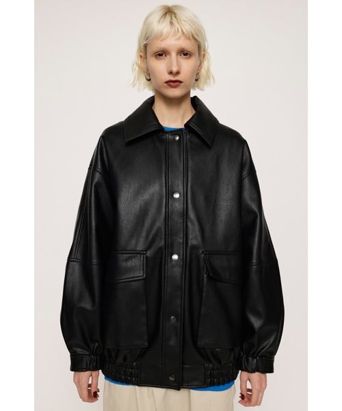 SLY FAUX LEATHER OVERSIZEブルゾン FAUX LEATHER OVERSIZE ブルゾン｜スライの通販｜&mall（アンド