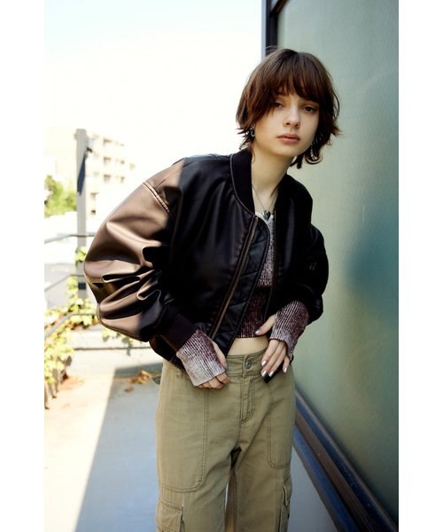 SLY VINTAGE F／LEATHER CROP ブルゾン VINTAGE F／LEATHER CROP