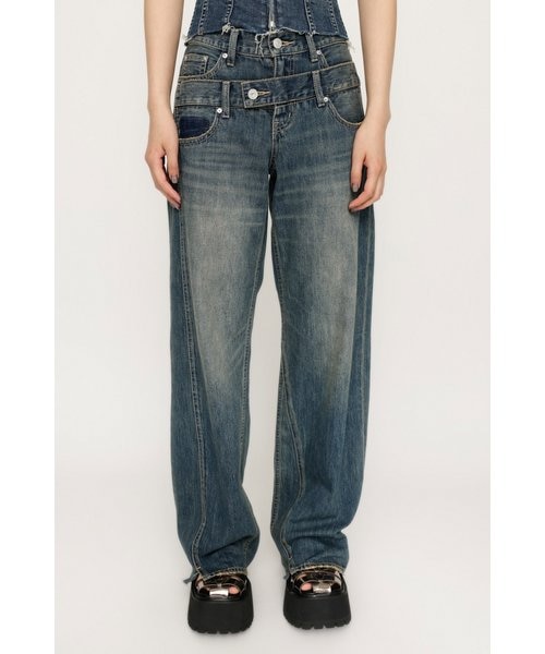 【裾上げ】 SLY DOUBLE BELT WIDE FLARE PT-C DOUBLE BELT WIDE FLARE PT-C｜スライの通販｜&mall（アンド