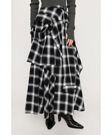 PLAID LAYERED ロングスカート｜スライの通販｜&mall（アンド  