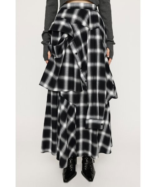 PLAID LAYERED ロングスカート｜スライの通販｜&mall（アンド