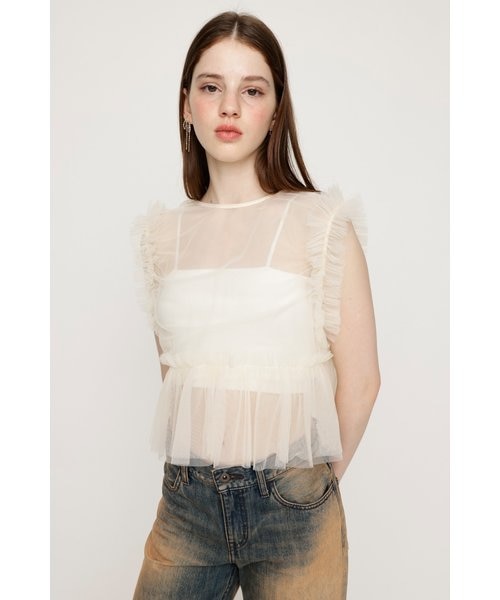 2WAY FRILL TULLE ベスト｜スライの通販｜&mall（アンドモール）三井