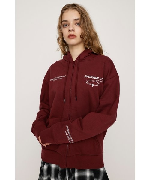 SLY フロント ジップ プリント フーディ パーカー 新品タグ付き FRONT ZIP PRINT HOODIE｜スライの通販｜&mall（アンドモール）三井