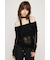 OFF SHOULDER CUT LACE トップス
