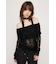 OFF SHOULDER CUT LACE トップス