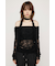 OFF SHOULDER CUT LACE トップス