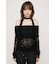 OFF SHOULDER CUT LACE トップス