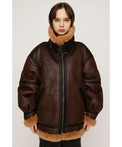 SLY スライ VINTAGE FAUX 迎え入れる SHEARLING ジャケットブラック