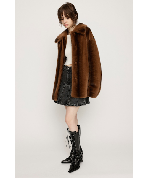 SLY LEOPARD F／FUR FRONT HOOK コート SLY LEOPARD F／FUR FRONT HOOK コート Multi_1 -ファッション通販