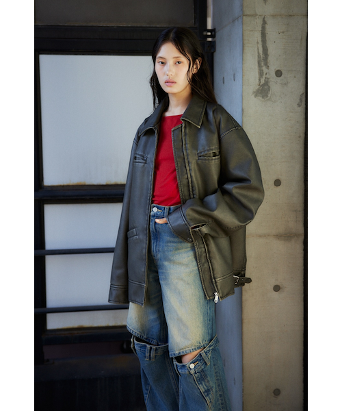 SLY VINTAGE BOXY F／LEATHER ジャケット SLY | VINTAGE BOXY F／LEATHER ジャケット (ジャケット ) |SHEL