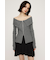 OFFSHOULDER FRONT ZIP トップス