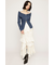 OFFSHOULDER FRONT ZIP トップス