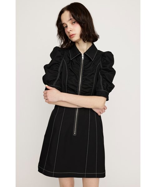 FRONT ZIP GATHER ショートワンピース SLY | FRONT ZIP GATHER ショートワンピース (ワンピース(ミニ