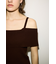 【THROW】ASYMMETRY RIB トップス