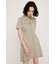 FRONT ZIP SIDE PLEATS ショートワンピース