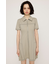 FRONT ZIP SIDE PLEATS ショートワンピース