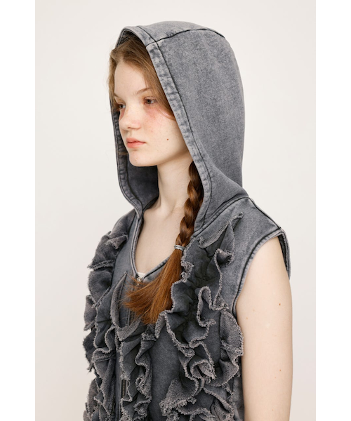FRONT ZIP FRILL トップス｜スライの通販｜&mall（アンドモール