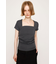 SQUARE NECK CUT トップス