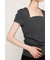 SQUARE NECK CUT トップス