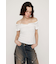 SHEER SHIRRING BUSTIER トップス