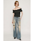 SHEER SHIRRING BUSTIER トップス