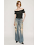SHEER SHIRRING BUSTIER トップス