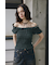 SHEER SHIRRING BUSTIER トップス
