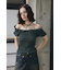 SHEER SHIRRING BUSTIER トップス