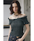 SHEER SHIRRING BUSTIER トップス