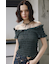 SHEER SHIRRING BUSTIER トップス