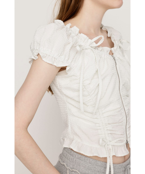 SLY スライ フロントジップ2ウェイトップス バーガンディ スライ SLY