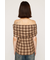 STRETCH CUT OFF SHOULDER トップス