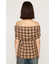 STRETCH CUT OFF SHOULDER トップス