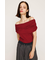 STRETCH CUT OFF SHOULDER トップス