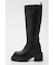【SNSで話題の美脚チートブーツ！】SQUARE TOE KNEE ブーツ