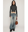 LAYERED STRAIGHT DENIM パンツ