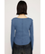FRONT BUTTON CUT RIB トップス