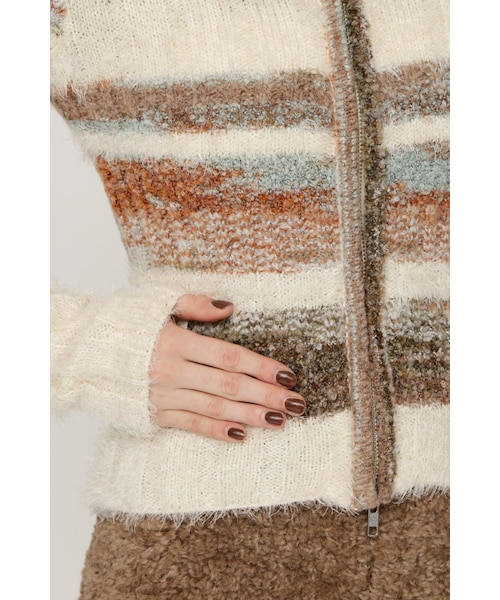 SHAGGY MIX FRONT ZIP トップス｜スライの通販｜&mall（アンドモール