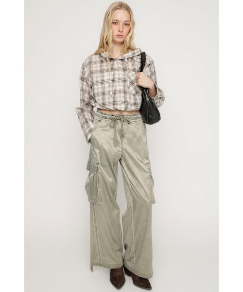 SNSで話題！】WASHED SATIN CARGO パンツ｜スライの通販｜&mall